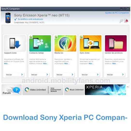 Sony xperia pc companion download